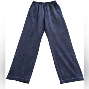 Yeezy Gap Polar Fleece Joggers Wide Leg Zip Ankle Navy Blue  Sz L NWT